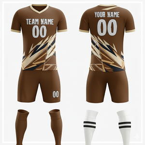 Uniforme de Fútbol Sublimado para Partidos |   Conjunto de Jersey y Pantalones Cortos con Diseño Completo |   Servicio de Impresión Personalizada para Equipos - Product Image 1