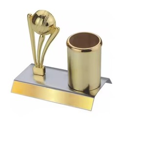Elegante organizador de escritorio con soporte de bolígrafo de metal dorado de alta demanda para sostener bolígrafos o lápices para oficina hogar Hotel - Product Image 2