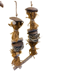 Jouet pour oiseaux en bois de café naturel, jouet à mâcher écologique pour perroquets et petits oiseaux, OEM ODM - Product Image 4