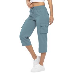 Womens Summer <b>Cropped</b> Pants Women Cargo Pants <b>Cropped</b> <b>Trousers</b> Harem Jogging Beam Foot Fitness Multi-pocket, outdoor pants - Product Image 3