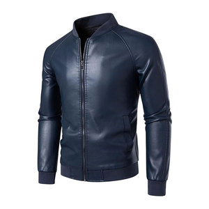 Chaqueta Bomber de Piel de Oveja para Hombre, Cuello Alto, Ecológica, Transpirable, Ropa de Calle de Invierno, Personalizable por Delante - Product Image 1