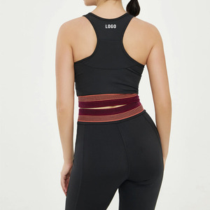 Leggings taille haute à séchage rapide et soutien-gorge de sport à dos nageur avec logo personnalisé pour le fitness et les vêtements de sport avec ensemble de yoga de contrôle du ventre - Product Image 3