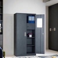 Armoire de rangement métallique avec coffre-fort, armoire de classement en acier à 2 portes, casier de rangement pour vêtements et dossiers
