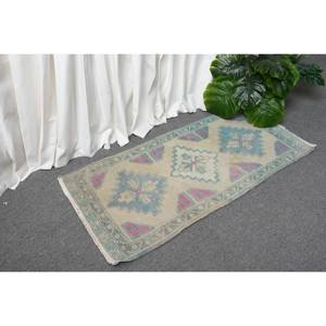 พรมขนสัตว์3.4ft สีเบจสีน้ำเงินคลาสสิก1.6 x แบบแฮนด์เมดรูปทรงสี่เหลี่ยมผืนผ้าตุรกีสำหรับห้องนั่งเล่นขนาดใหญ่สำหรับวัยรุ่น - Product Image 3