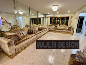 Sofá Marroquí Sedari, Jalsa Marroquí, Salón Marroquí, Lujoso Conjunto de Sofás en Forma de U, Conjunto de Sofás de Madera, Solo Enviamos Este Producto a Europa - Product Image 3