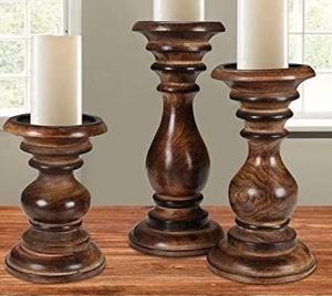 Bougeoir en bois sculpté à la main de qualité supérieure pour Noël Décoration de maison de luxe Table à manger et salon Accent - Product Image 4