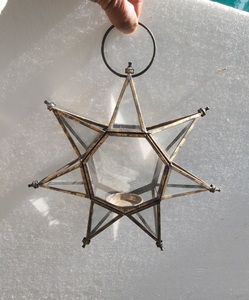 Handmade Moroccan Hanging <b>Lantern</b> Latest Arrival Home Decorative Cut Design Metal Star Ceramic <b>Candle</b> <b>Holders</b> Jars for Decor - Product Image 2