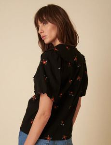 Tops de media manga bordados a mano, blusas ucranianas, Túnica de talla grande para mujer, elegante 100% de algodón con cuello en V, fruncido - Product Image 5