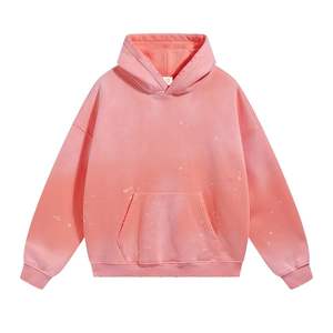 Sudaderas con capucha lavadas en blanco para hombre de peso pesado Logo personalizado 100% sudaderas de algodón de rizo francés sudaderas con capucha de calle de gran tamaño - Product Image 3