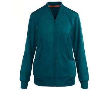 Veste de gommage à manches longues marine élégante pour femmes infirmière décontracté polaire vêtements de travail médicaux uniforme pour les gommages d'hôpital d'hiver d'été - Product Image 2