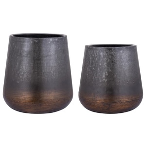 Décoration de jardin moderne et luxueuse pour la maison Vase de sol en métal avec brosse dorée de haute qualité Jardinière de pot de fleurs chaudes à impression personnalisée Unique - Product Image 4