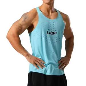 Vente en gros de polo en coton pour hommes débardeur avec logo personnalisé chemise athlétique respirante et musclée sans manches équipement d'entraînement de fitness imprimé salle de sport - Product Image 1