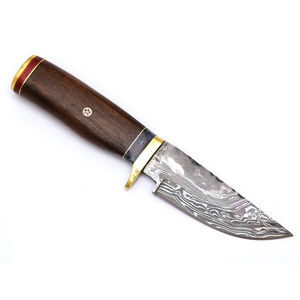 Couteau Skinner Burraq DIY personnalisé fait main en acier Damas, manche en bois, étui en cuir, 9 pouces, multifonctionnel, pour le camping, la chasse, cadeau - Product Image 2