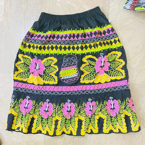 High Quality Custom Polynesian Hawaiian Beach Wear Breathable Solid Embroidered 100% Cotton Anti-Bacterial Casual Island <b>Skirt</b> - Product Image 5