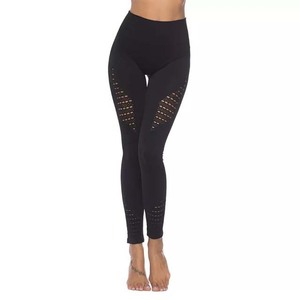 Leggings pour Femmes Pantalon de Compression Gym Fitness Sans Couture Spandex Polyester Logo Personnalisé Couleur Solide Taille Haute Legging Femme 2025 - Product Image 4