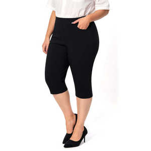 Jenna Rose Pantalones Culottes de Cintura Alta para Mujer, Talla Grande, Casuales para el Trabajo, con Botones en el Dobladillo, Dos Bolsillos Delanteros y Botón Decorativo - Product Image 3