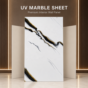 Panneau mural en PVC brillant minimaliste MORLENX, effet marbre <span class=keywords><strong>blanc</strong></span>, <span class=keywords><strong>noir</strong></span> <span class=keywords><strong>et</strong></span> or UV, pour salon <span class=keywords><strong>et</strong></span> <span class=keywords><strong>mur</strong></span> d'accent d'hôtel - Product Image 1