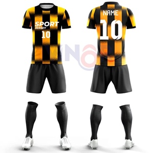 Ropa de fútbol unisex, poliéster de primera calidad, tamaños personalizados, Color sólido, nuevo estilo, Impresión de nombre para adultos, uniforme de fútbol - Product Image 2