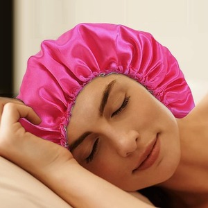 Bonnet de cheveux en satin personnalisé pour femmes, vêtements de nuit avec logo pour le sport et la plage - Product Image 5