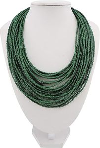 Haute qualité paix perles de rocaille collier pour femmes déclaration multicouche gros bavoir collier grappe mariage fiançailles fête cadeau - Product Image 2