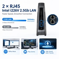 Micro PC robuste et durable avec processeur Intel Core U7 165H N150, 2 LAN, 1 Type-C Thunderbolt 4, DDR5 pour le bureau, la maison, Windows 11, Linux, Mini PC