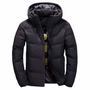 Veste matelassée à capuche pour homme, personnalisée, imperméable, coupe-vent, chaude, en toile, décontractée, slim, avec fermeture éclair - Product Image 3