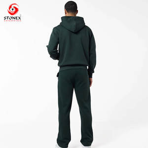 Ensemble de survêtement d'hiver pour homme Léger et respirant Sweat à capuche zippé en polaire et tenue décontractée unie 100% coton Impression de logo personnalisé - Product Image 2