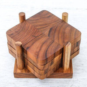 Sous-verres en bois de forme carrée pour décoration de table de maison élégante pour les accessoires de boisson de vente chaude à bon prix - Product Image 1