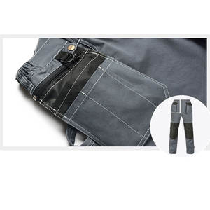 Pantalon de travail de sécurité réfléchissant gris pour homme 100% coton, logo personnalisable, pantalon cargo pour la construction et les mines - Product Image 5