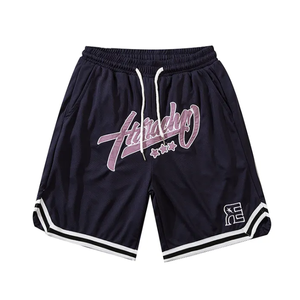 Men's Custom Sublimation Printed Embroidery Double Layers Summer Mesh Shorts Zipper Pockets Casual Solid Pattern - Product Image 6