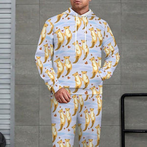 Ensemble de survêtement décontracté pour homme Hiver 2025, couleur unie, logo personnalisé imprimé, 100% coton, taille XXL, polaire coupe-vent, écologique, OEM - Product Image 6