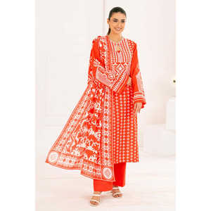 Conjunto de 3 piezas WNS-52028: Vestido pakistaní Salwar Kameez de algodón Khaddar estampado, sin arrugas, de corte holgado, para festivales, con Dupatta india. - Product Image 3