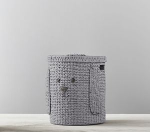 Handmade Water Hyacinth <b>Storage</b> <b>Basket</b> Puppy Hamper for Kids <b>Toy</b> Organization Cute Laundry Hamper for Kids Room and Decor - Product Image 2