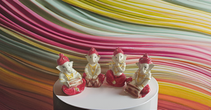 Juego de 4 figuras de estatua Musical de Lord Ganesha de resina multicolor, flauta moderna bonita, Tabla Dholak para el hogar, templo, boda - Product Image 2