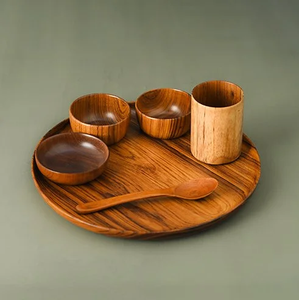 Vente en gros de vaisselle en bois naturel, dîner et ustensiles de cuisine, assiette en bois moderne d'occasion, cadeaux d'affaires - Product Image 2