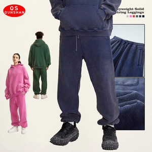 Pantalons de survêtement longs pour hommes, style tendance, délavés à l'acide, vintage, amples, décontractés, avec logo brodé personnalisé, impression en relief - Product Image 5