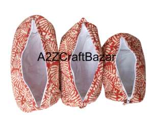 Trousse de Maquillage de Voyage en Coton Écologique, Durable et Légère, avec Fermeture Éclair à Motif Pompon et Poignée Souple – Lot de 3 - Product Image 4