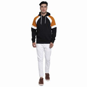 Wholesale Hoodie For Men's Pullover Casual Wear Fleece Fabric Block Hoodies With Customized Logo And Design - Product Image 3