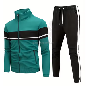 ชุดกางเกงวอร์มและเสื้อฮู้ดแบบสปอร์ตผ้าหนาสั่งทำขายส่ง ไซส์ใหญ่ สีพื้น ดีไซน์ 2 in 1 ผ้าฝ้าย 100% - Product Image 2