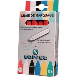 SOPPEC Red Marking <b>Chalk</b> 12 Pieces/Box Unpapered Traditional <b>Chalk</b> for Classroom Use - Product Image 1