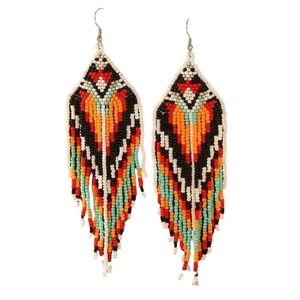 Collar de Cuentas Coloridas Hecho a Mano para Mujer, Diseño de Flecos Largos de Cuentas de Semilla, Personalizable por MULTI CRAFT - Product Image 5