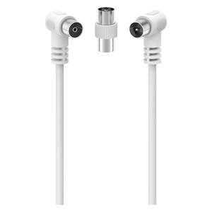 Antena de TV por cable de audio y vídeo de 1,5 m, blanca, 75 Db, con adaptador, modelo 00205299 - Product Image 2