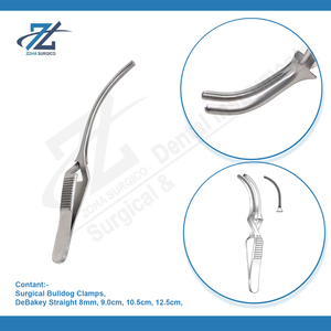 Calidad Premium 9mm Acero inoxidable DeBakey Bulldog Abrazaderas quirúrgicas Instrumento manual curvo por Pakistán Fabricante - Product Image 3