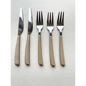 Couverts en acier inoxydable de haute qualité avec poignées en bois Couverts Couteaux à miroir Fourchettes Cuillères Argenterie de restaurant - Product Image 3