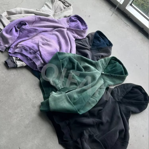 ชุดเซ็ตฮู้ดดี้และกางเกงขายาวสไตล์วินเทจสตรีทแวร์ไซส์ใหญ่พิเศษสำหรับฤดูหนาว ลุคซันเฟด ล้างสีแบบดิสเทรส คุณภาพสูง - Product Image 4