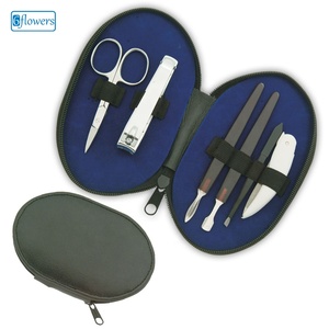 Stainless Steel Nail Kit With Clipper Scissor File Portable Manicure Set In Zippered <b>Bag</b> - Product Image 1