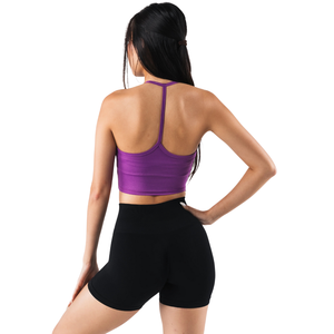 Top Corto de Malla Margo para Mujer, Color Morado Brillante, Transpirable, para Entrenamiento y Fitness, Ajuste Premium - Product Image 3