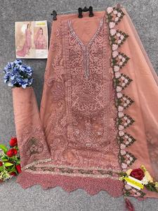 Traje paquistaní a medida con bordado vanguardista Ideal para eventos nocturnos y fiestas Disponible a precio mayorista - Product Image 2