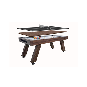 Table de jeu multifonction 3-en-1 Stag iconic avec plateau de billard et de tennis de table, finition bois foncé - Product Image 1