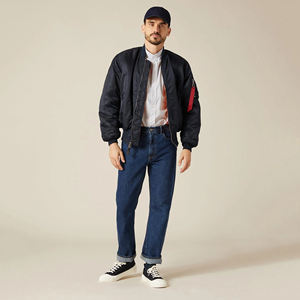 Blouson aviateur d'hiver de style rue pour hommes, col montant fin, professionnel, impression de logo personnalisé, haute qualité, nouveau design - Product Image 2